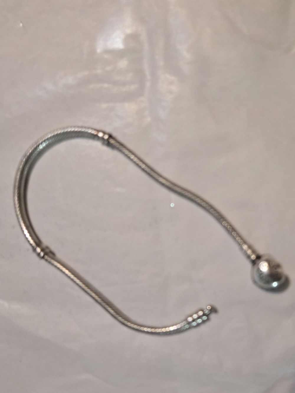 Sterling Silver Snake Chain Bracelet with Charm